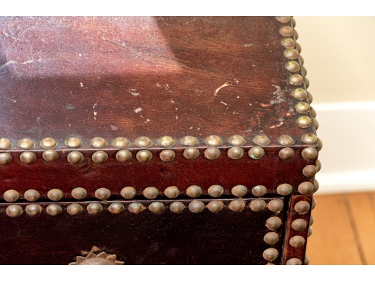 Pair Of Vintage Leather Wrapped Two Drawer Chests