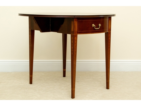 Pair Kindel Winterthur Collection Mahogany Inlaid Pembroke Tables