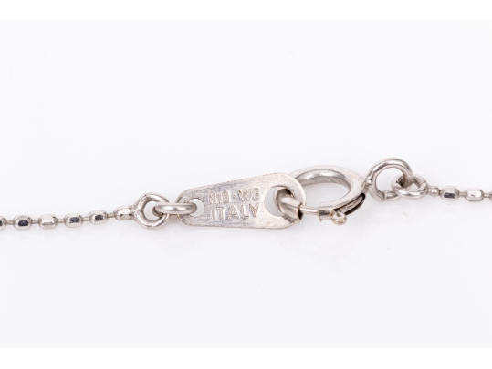 18k White Gold Striking Graduated Diamond Stack Pendant, App. 0.45 TCW, With Chain