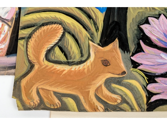 Collection Of A Variety Of Watercolors With Willi Hartung And Two Color Prints 