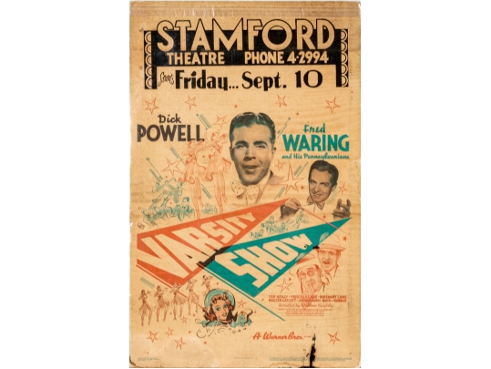 Collection Of Seven 1930's Stamford Theatre Movie Posters And  A 1953 Movie Poster
