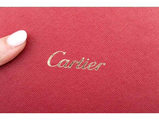 Cartier Burgundy Leather Notepad Holder, Must De Cartier, With Box