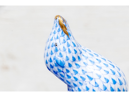 Vintage Herend Blue Fishnet Sea Lion