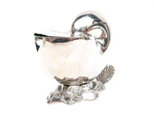 Antique English Silverplate Nautilus Spoon Warmer 