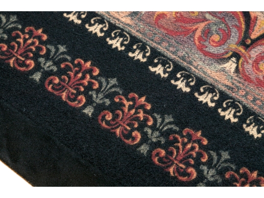 Loro Piana Beautiful Black Cashmere And Suede Edged Throw