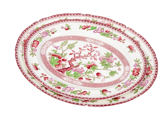 Set Of 2 Vintage English, Staffordshire Serving Platters