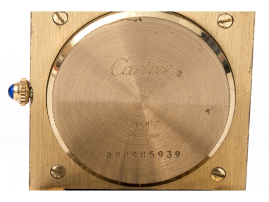 Cartier Vintage Quadrant Obus Blue Composite Deco Style Travel Clock