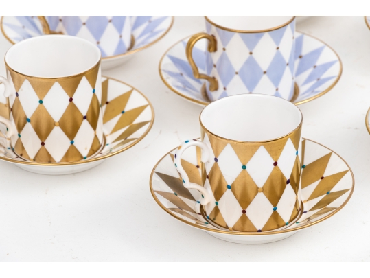 Set Of Twelve Thomas Goode Fine Bone China Demitasse Cups And Saucers