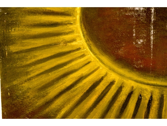 Edward Castiglione (Am., CT, 1948-2010 Modernist Oil On Canvas, Concoidal Abstract