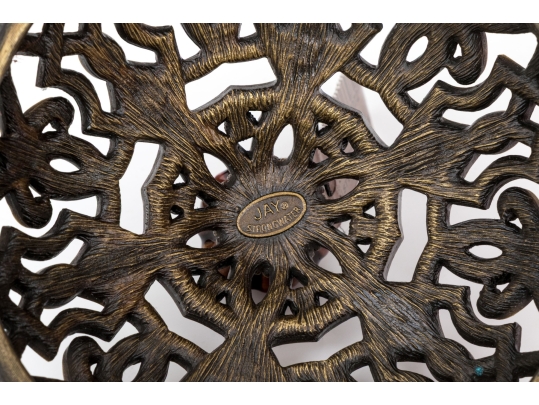 Jay Strongwater Large Arabesque Jar, Boxed