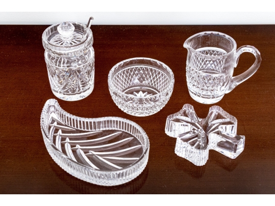 Group Of Five Waterford Cut Crystal Table Wares