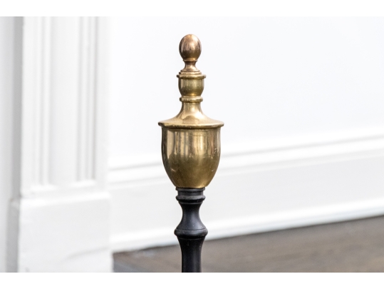 Pair Of Brass And Iron Andirons