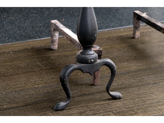 Pair Of Brass And Iron Andirons