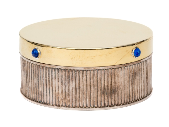 Vintage Cartier Silverplate And Gold Plated Round Box