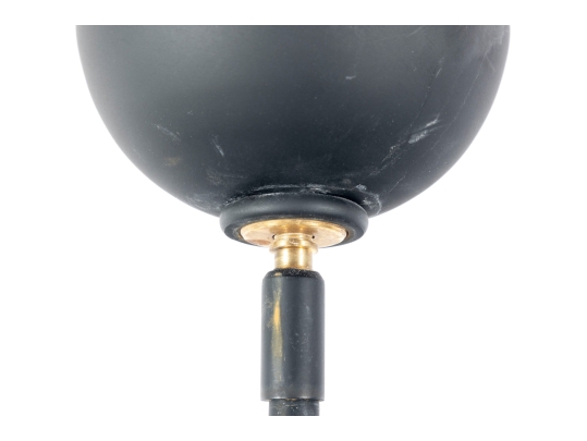 Pair Of Modern Black Metal Globe Pendant Lights