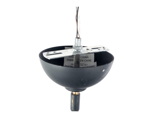 Pair Of Modern Black Metal Globe Pendant Lights