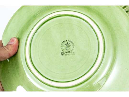 Set Of Twelve Portuguese Naturalistic Cabbage Plates