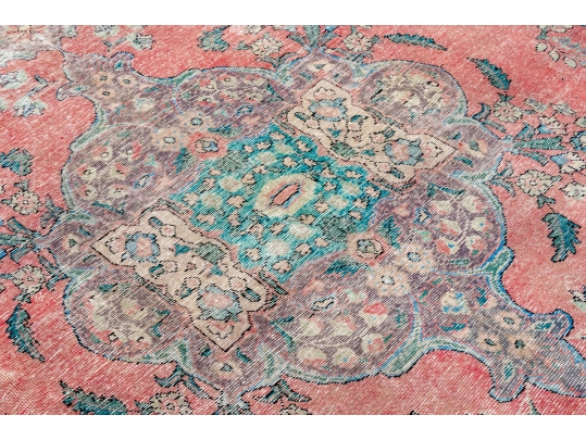HAND KNOTTED WOOL PERSIAN OVER DYE CARPET, 9-7