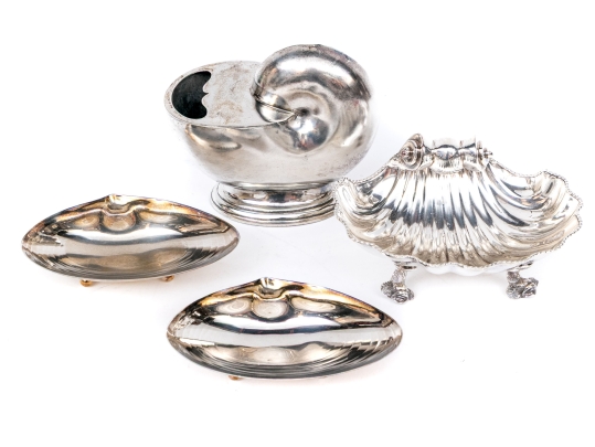 Collection Of Four Shell Form Silverplate Table Wares