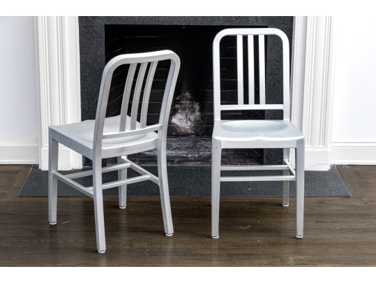 Pair Of Aluminum Side Chairs