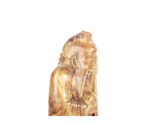 Chinese Soapstone Carving Of Shou Lao God Of Longevity