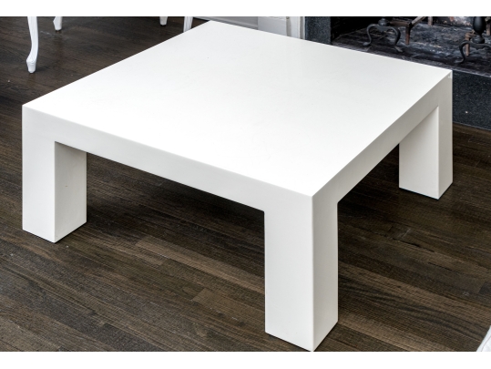 Jonathan Adler White Laquered Cocktail Table