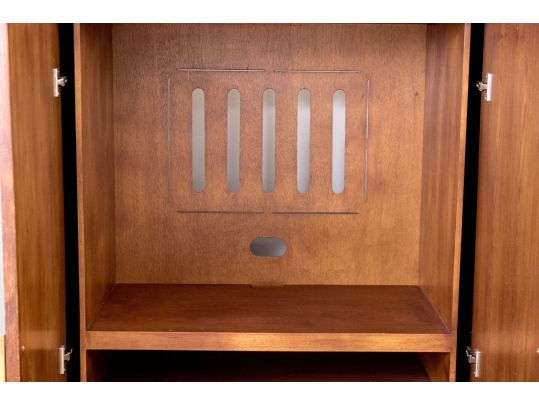 Bloomingdale's Chinese Wood And Rattan Framed Entertainment Console