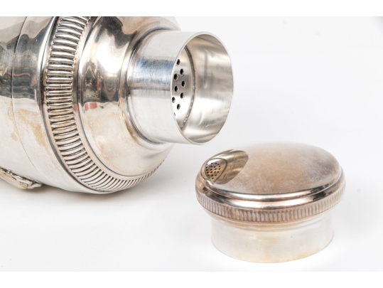 French Silver Plated Cocktail Shaker With Lid