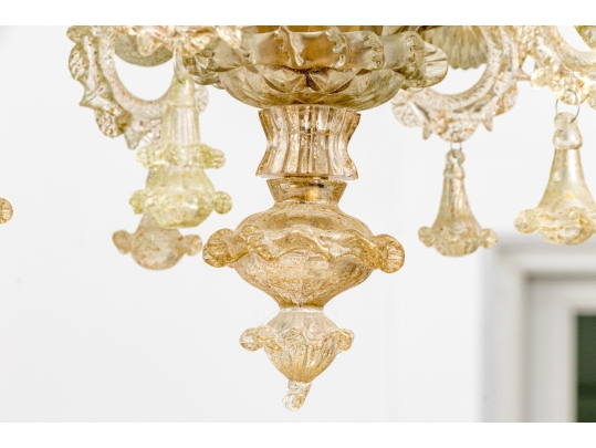 *Quality Murano Or Murano Style Hand-blown Glass Six Lite Chandelier