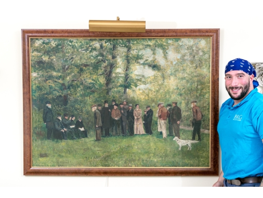 Rossiter Snyder Oil On Canvas Painting, Gathering In A Forest