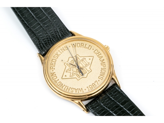 Washington Redskins Super Bowl XXII Commemorative Watch, Marked Tiffany & Co.