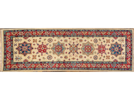 Hand-Knotted Caucasian Wool Carpet Runner, 2'6