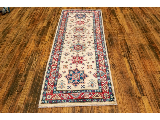Hand-Knotted Caucasian Wool Carpet Runner, 2'6