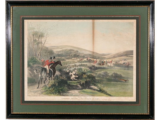 19th Century English Equestrian Color Engraving, Moore's Tally Ho: To The Sports, The Noble Tips