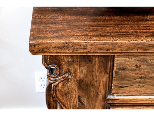 Chinese Carved Console Cabinet