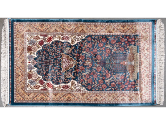 Turkish Silk Area Prayer Rug, 2'10
