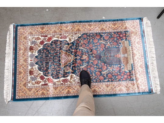 Turkish Silk Area Prayer Rug, 2'10