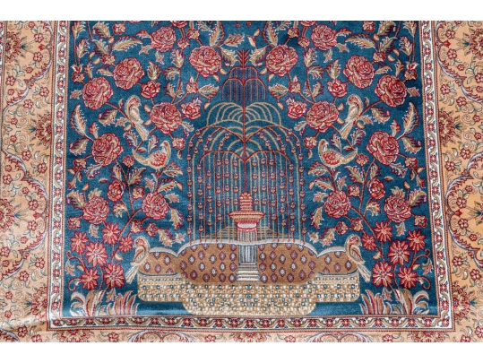 Turkish Silk Area Prayer Rug, 2'10