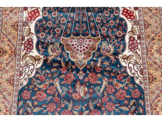 Turkish Silk Area Prayer Rug, 2'10