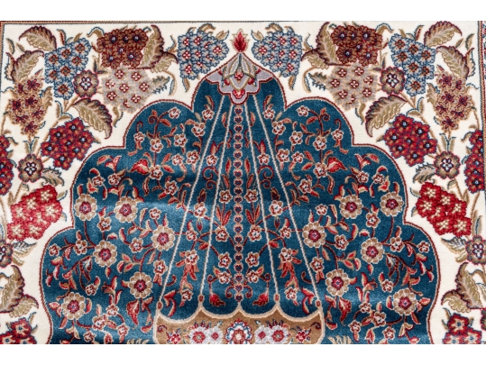 Turkish Silk Area Prayer Rug, 2'10