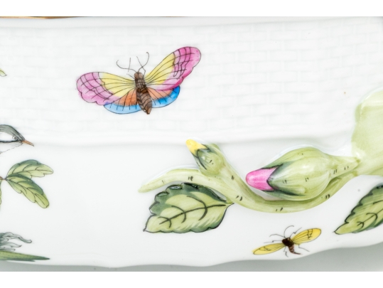 Herend Hungary Hand-Painted Porcelain Lidded Tureen, Rothschild Bird (RO) Pattern