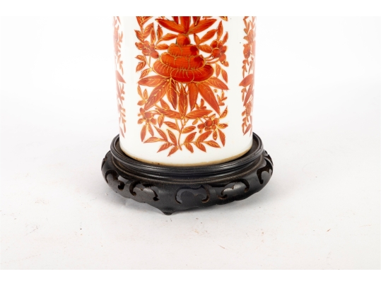 Vintage Chinese Hat Stand Converted Table Lamp