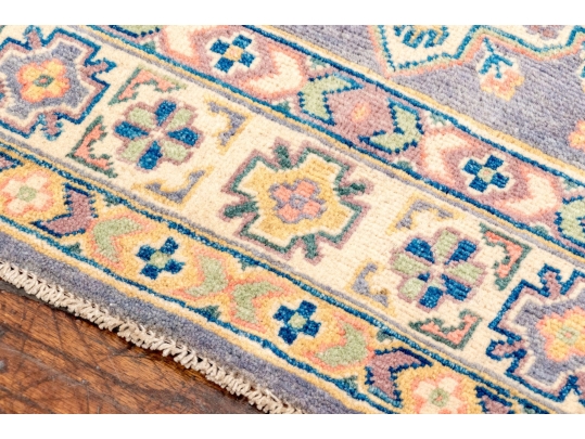 Hand Knotted Wool Pakistan Kazak Room Accent Carpet, 3'-3