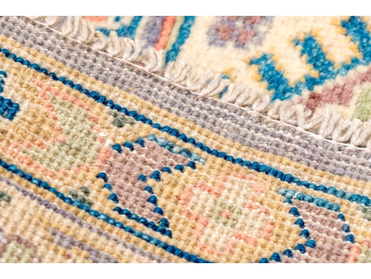 Hand Knotted Wool Pakistan Kazak Room Accent Carpet, 3'-3