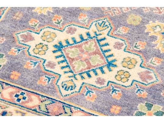 Hand Knotted Wool Pakistan Kazak Room Accent Carpet, 3'-3