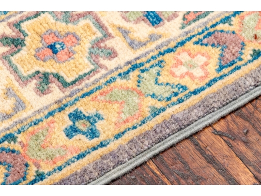 Hand Knotted Wool Pakistan Kazak Room Accent Carpet, 3'-3