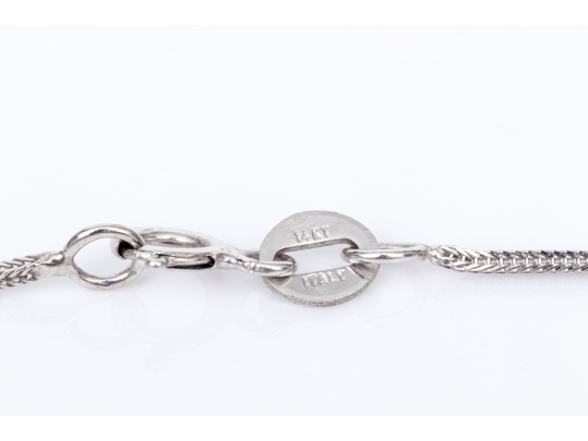 14k White Gold Graduated Stacked Diamond Pendant, App. 0.41 TCW, With Chain