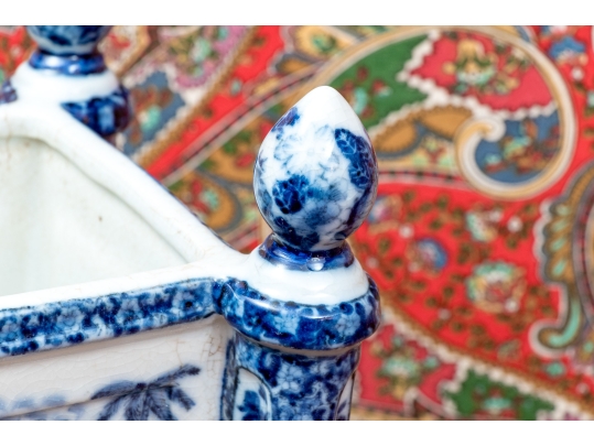 Decorative Blue And White Cachepot