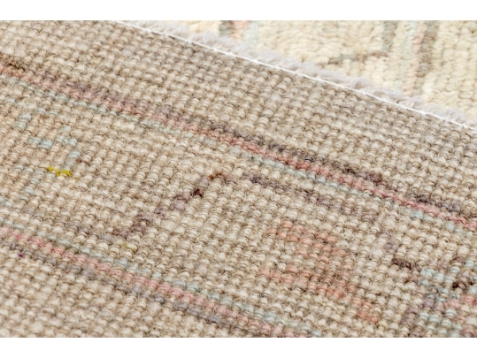 Hand Knotted Afgan Oushak Wool Room Size Carpet - 9' 1