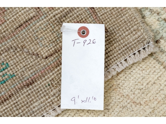 Hand Knotted Afgan Oushak Wool Room Size Carpet - 9' 1